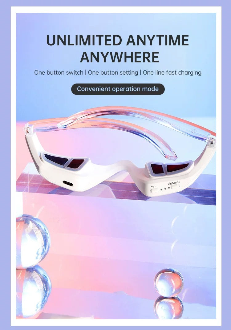 EMS Microcurrent Eye Lift & Red Light Therapy Device – Fade Dark Circles, Smooth Wrinkles, Firm Under-Eye Skin
