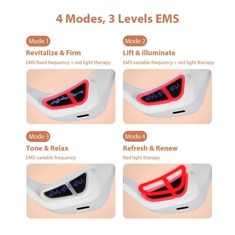 EMS Microcurrent Eye Lift & Red Light Therapy Device – Fade Dark Circles, Smooth Wrinkles, Firm Under-Eye Skin